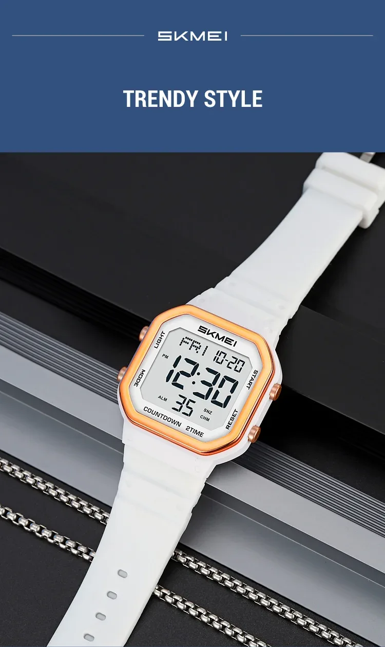 SKMEI EL Light Waterproof Electronic Watches Sports Digital Wristwatch For Men Women Students Chrono Military Watch Reloj Hombre