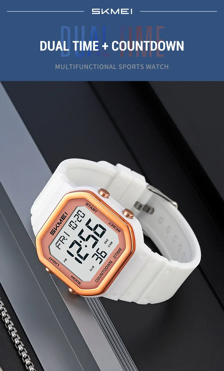 SKMEI EL Light Waterproof Electronic Watches Sports Digital Wristwatch For Men Women Students Chrono Military Watch Reloj Hombre