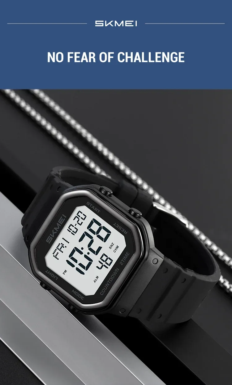 SKMEI EL Light Waterproof Electronic Watches Sports Digital Wristwatch For Men Women Students Chrono Military Watch Reloj Hombre