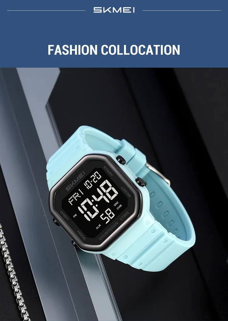 SKMEI EL Light Waterproof Electronic Watches Sports Digital Wristwatch For Men Women Students Chrono Military Watch Reloj Hombre