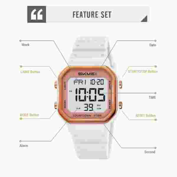 Skmei 2439 Multifunctional Digital Sports Watch with Dual Time and Countdown Timer (50M Waterproof) - Image 5