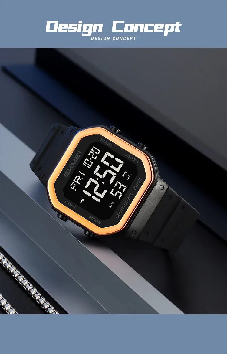 SKMEI EL Light Waterproof Electronic Watches Sports Digital Wristwatch For Men Women Students Chrono Military Watch Reloj Hombre