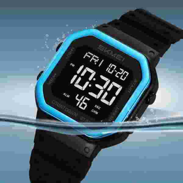 Skmei 2439 Multifunctional Digital Sports Watch with Dual Time and Countdown Timer (50M Waterproof) - Image 2