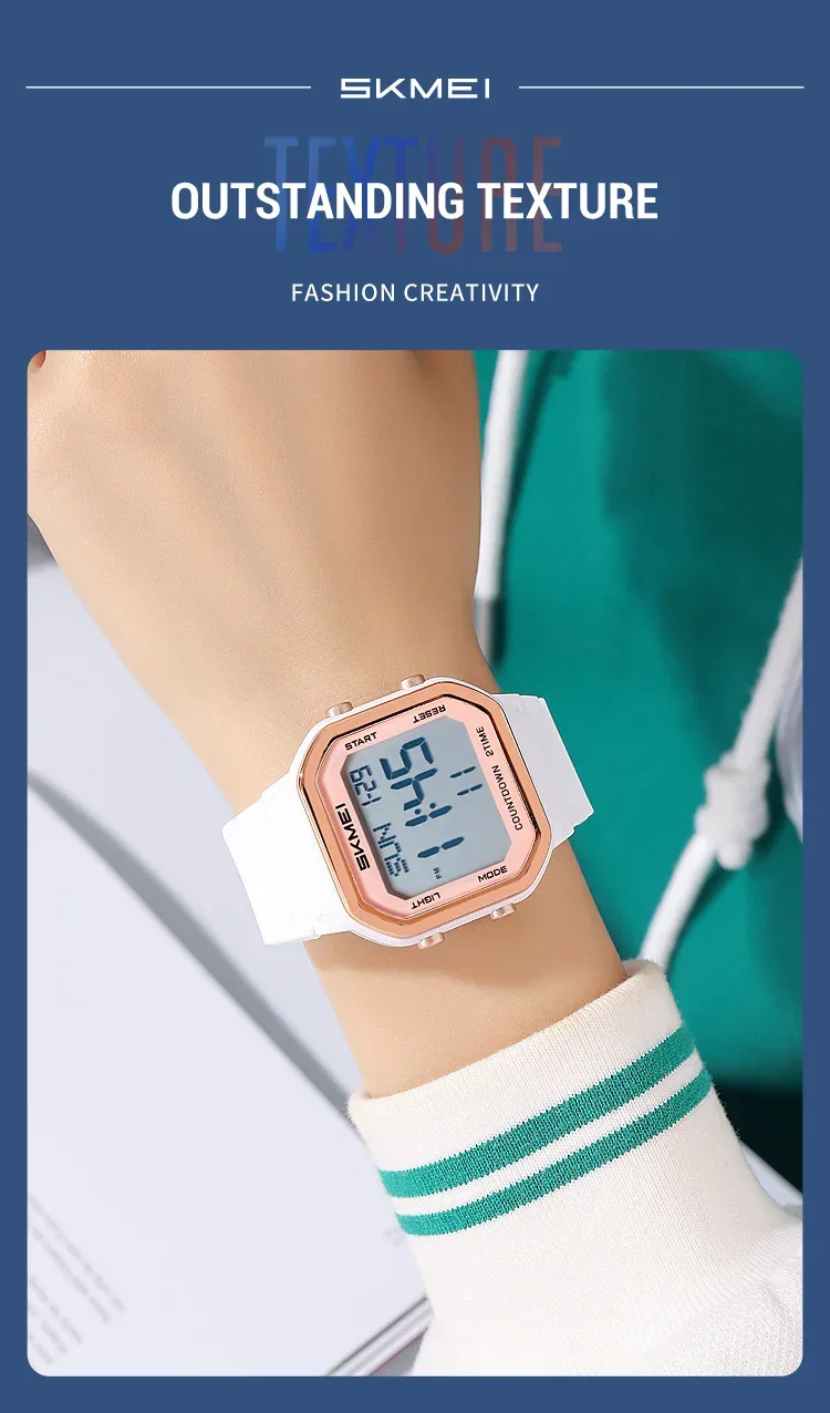SKMEI EL Light Waterproof Electronic Watches Sports Digital Wristwatch For Men Women Students Chrono Military Watch Reloj Hombre