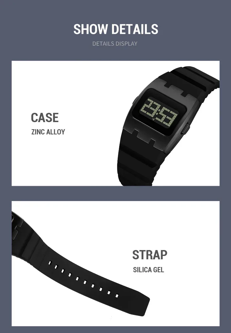 SKMEI Casual Waterproof Electronics Watches Sports Digital Wristwatch For Mens Women Students LED Display Shockproof Watch Reloj