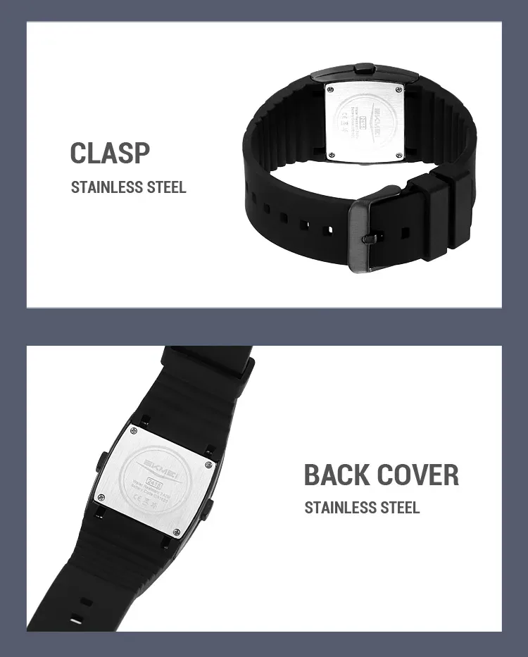 SKMEI Casual Waterproof Electronics Watches Sports Digital Wristwatch For Mens Women Students LED Display Shockproof Watch Reloj