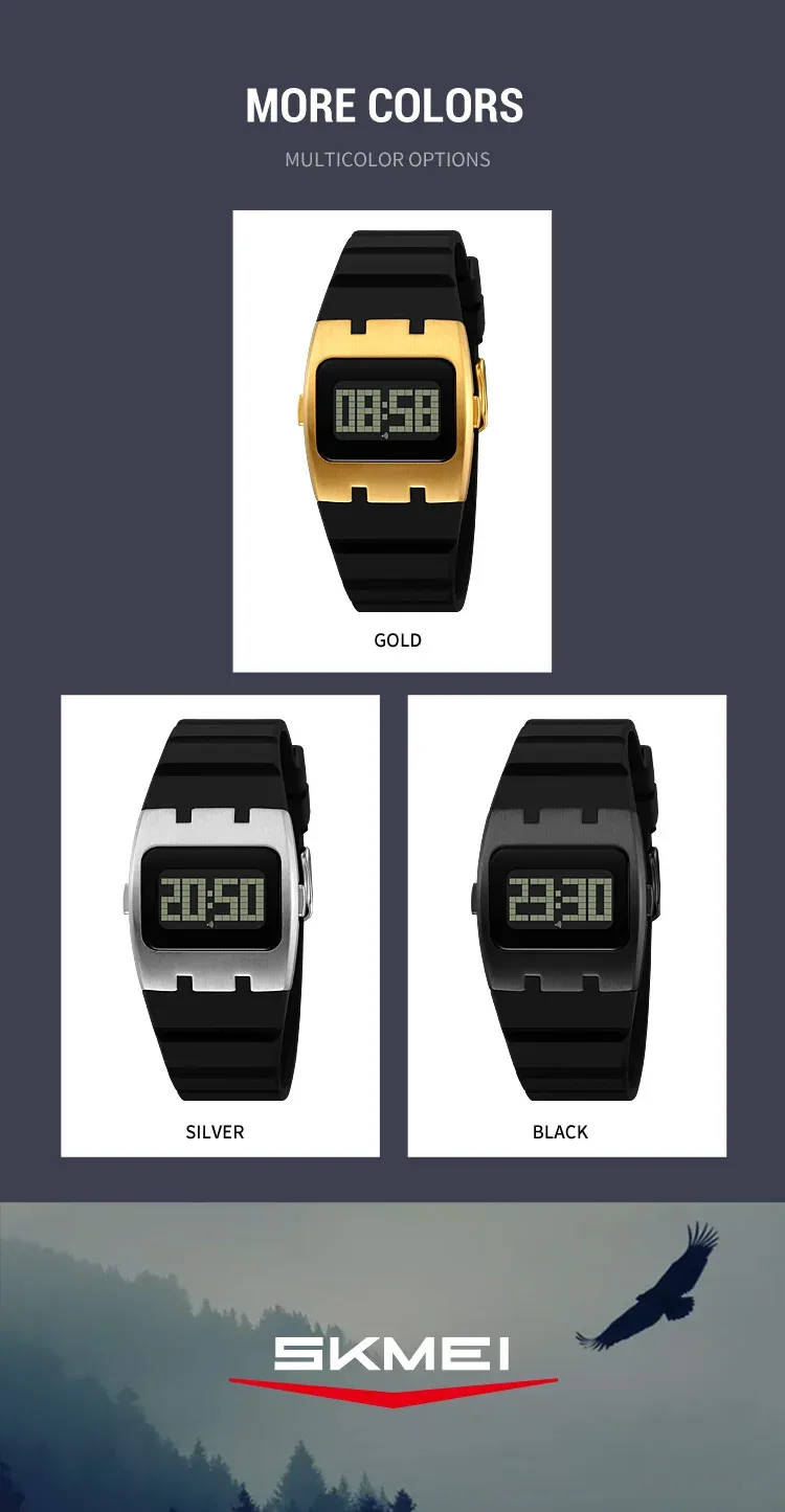 SKMEI Casual Waterproof Electronics Watches Sports Digital Wristwatch For Mens Women Students LED Display Shockproof Watch Reloj