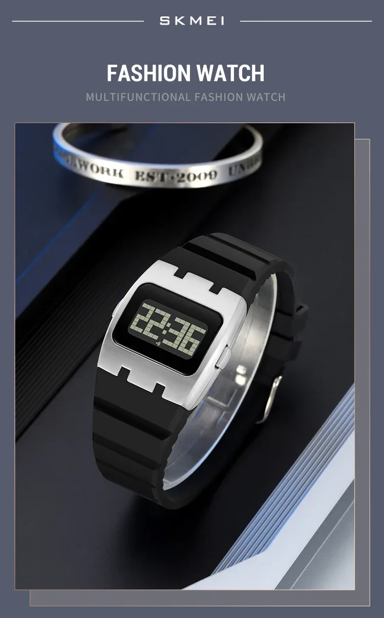 SKMEI Casual Waterproof Electronics Watches Sports Digital Wristwatch For Mens Women Students LED Display Shockproof Watch Reloj