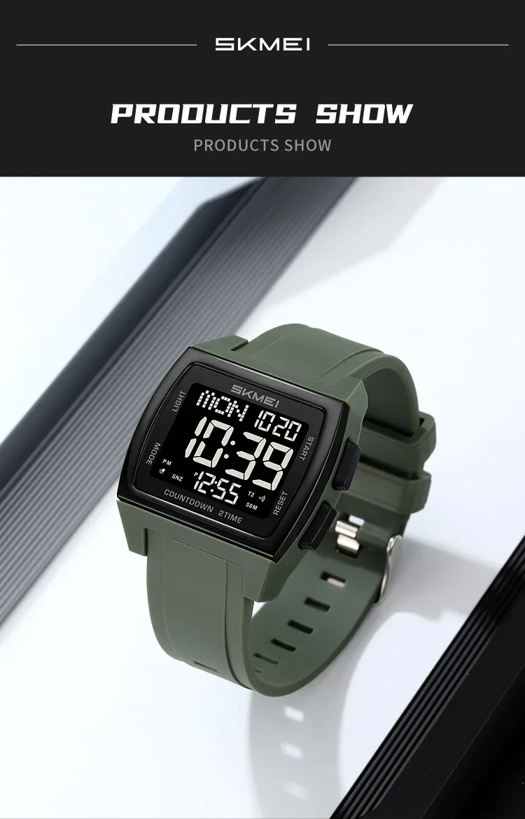 SKMEI Casual Multifunctional Waterproof Electronic Watches Sports Digital Wristwatch For Men Women Shockproof Watch Reloj Hombre