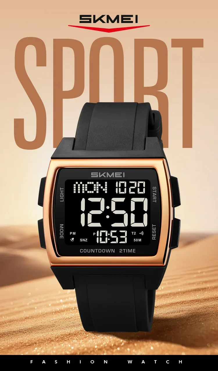 SKMEI Casual Multifunctional Waterproof Electronic Watches Sports Digital Wristwatch For Men Women Shockproof Watch Reloj Hombre
