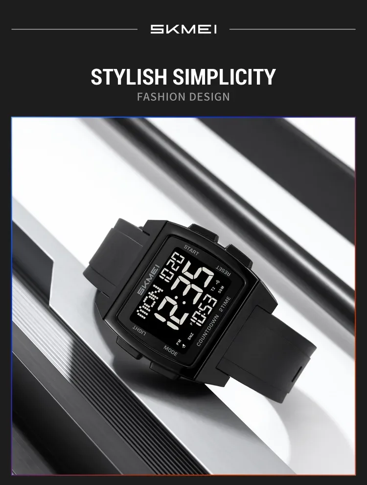 SKMEI Casual Multifunctional Waterproof Electronic Watches Sports Digital Wristwatch For Men Women Shockproof Watch Reloj Hombre