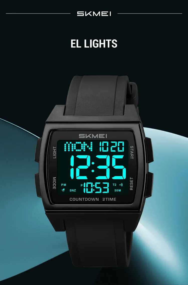 SKMEI Casual Multifunctional Waterproof Electronic Watches Sports Digital Wristwatch For Men Women Shockproof Watch Reloj Hombre