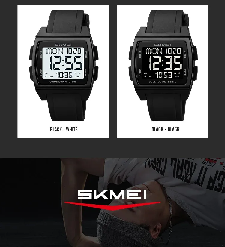 SKMEI Casual Multifunctional Waterproof Electronic Watches Sports Digital Wristwatch For Men Women Shockproof Watch Reloj Hombre