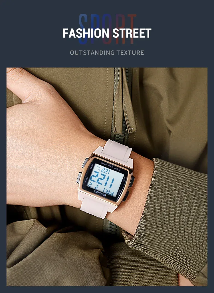 SKMEI Casual Multifunctional Waterproof Electronic Watches Sports Digital Wristwatch For Men Women Shockproof Watch Reloj Hombre