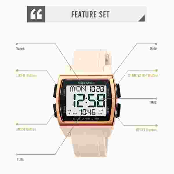 SKMEI Casual Multifunctional Waterproof Electronic Watches Sports Digital Wristwatch For Men Women Shockproof Watch Reloj Hombre - Image 4