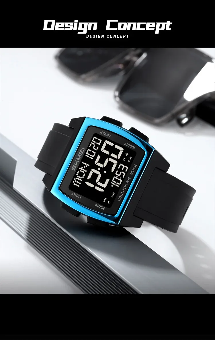 SKMEI Casual Multifunctional Waterproof Electronic Watches Sports Digital Wristwatch For Men Women Shockproof Watch Reloj Hombre