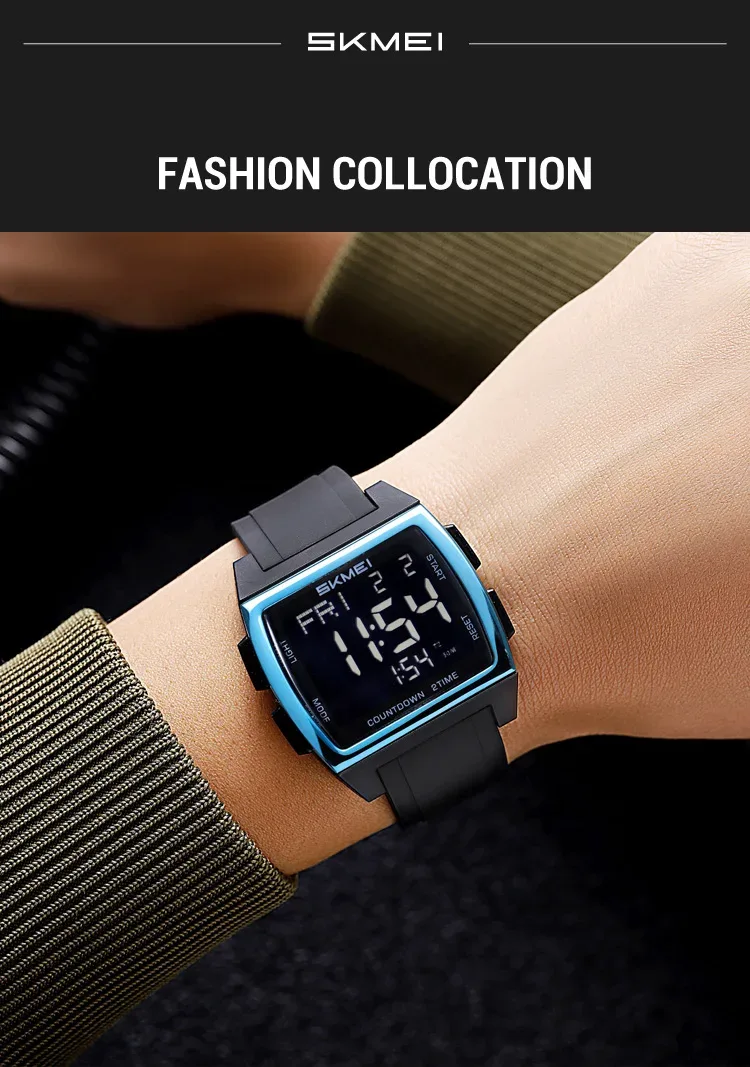 SKMEI Casual Multifunctional Waterproof Electronic Watches Sports Digital Wristwatch For Men Women Shockproof Watch Reloj Hombre