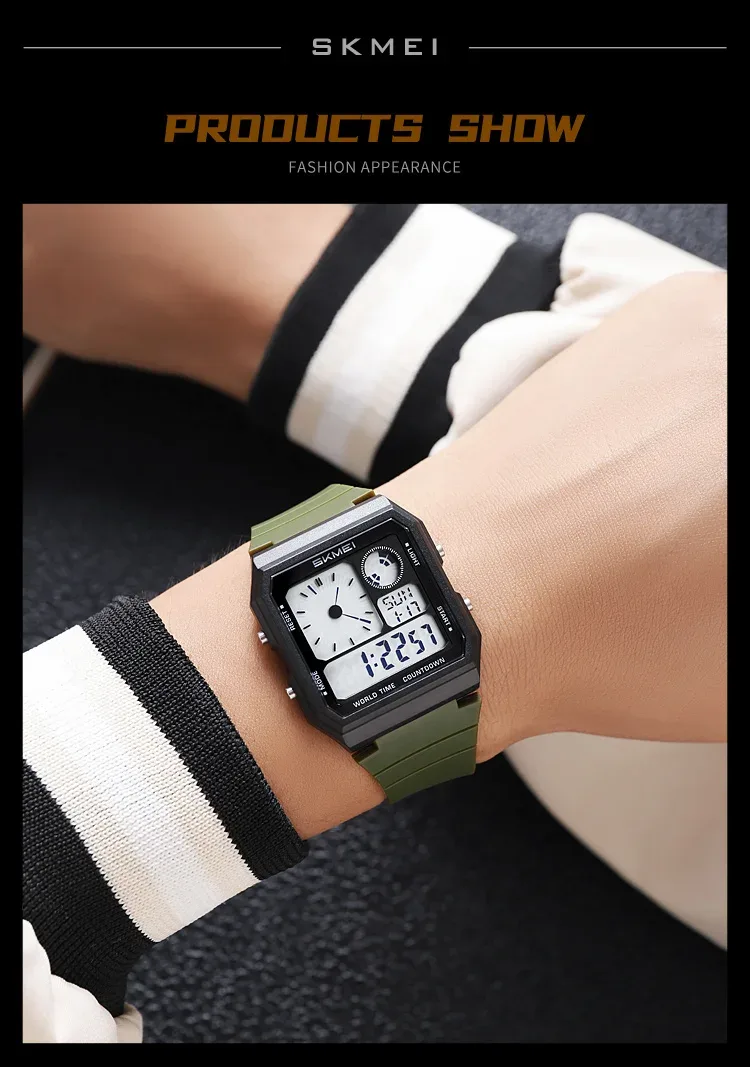 SKMEI Youth Leisure Digital Electronics Watch Women Waterproof World Time Sport Wristwatches Men's Luminous Watches Reloj Hombre