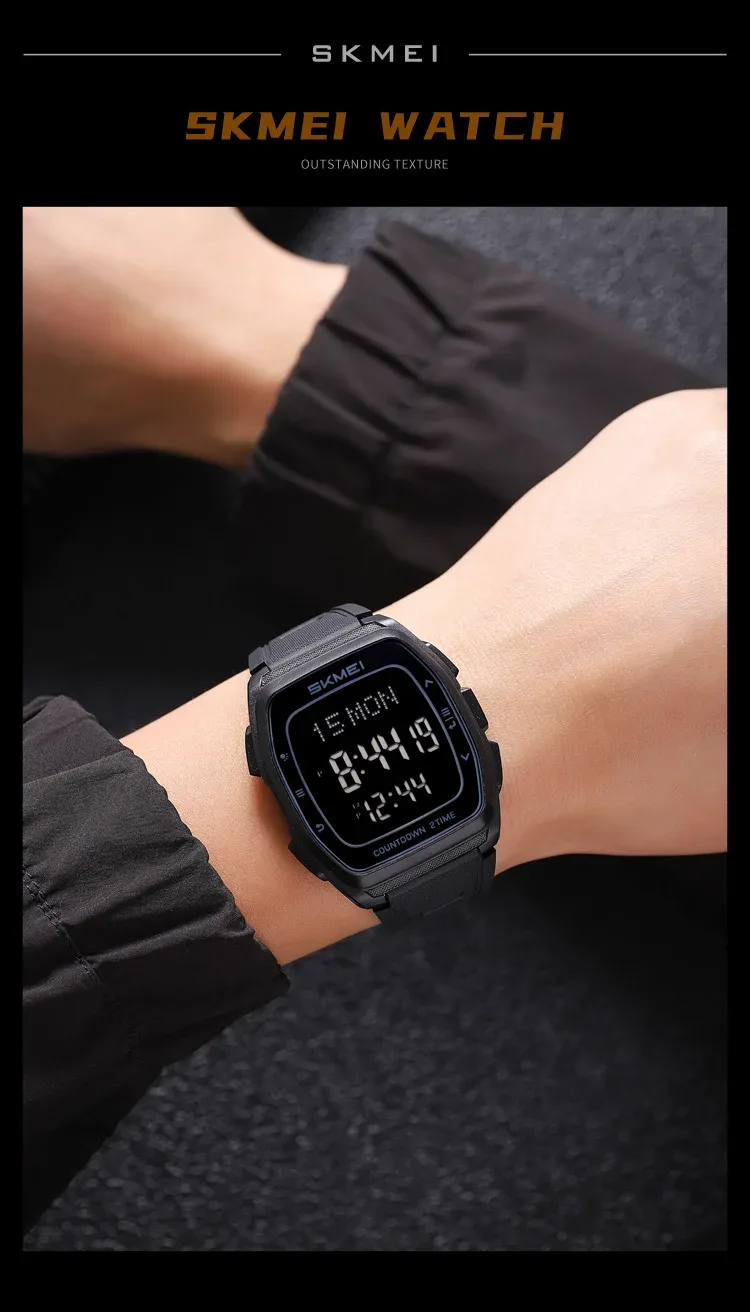 SKMEI Sport Digital Wristwatch World Time Waterproof Electronics Watches For Men Women Chrono Watch and Bracele Horloges Mannen