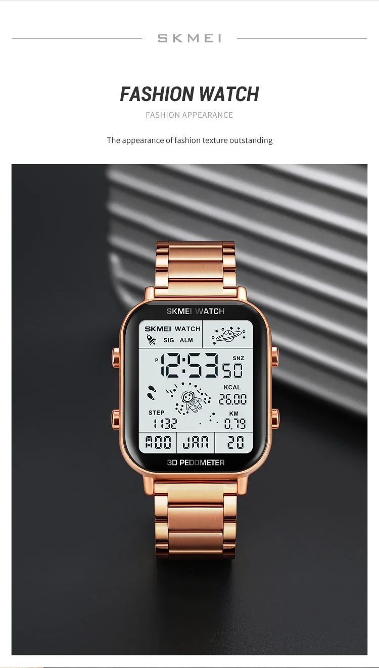 SKMEI Sport Pedometer Calorie Calculation Digital Watches Gifts Men Women Wristwatches and Bracelet Stopwatch Watch Reloj Hombre