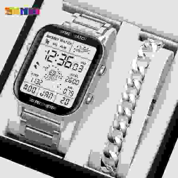 Skmei 1888 3D Pedometer Digital Sport Watch for Men and Women with Multi-Functions (50M Waterproof)