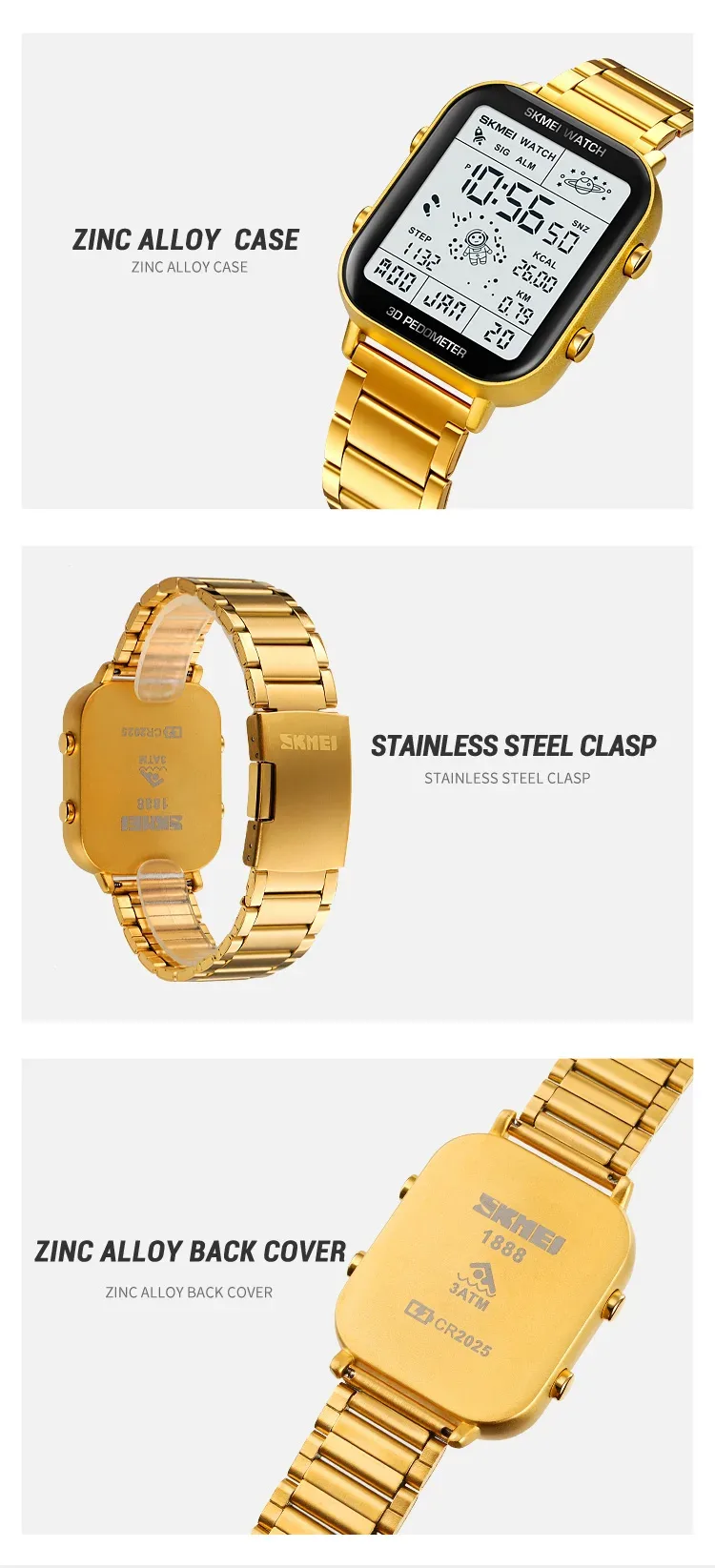 SKMEI Sport Pedometer Calorie Calculation Digital Watches Gifts Men Women Wristwatches and Bracelet Stopwatch Watch Reloj Hombre