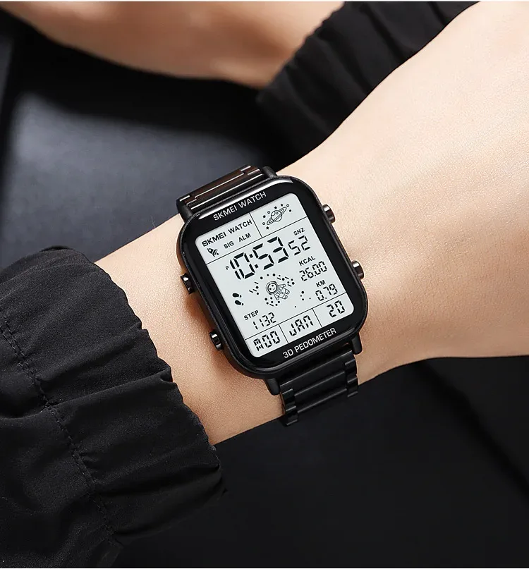 SKMEI Sport Pedometer Calorie Calculation Digital Watches Gifts Men Women Wristwatches and Bracelet Stopwatch Watch Reloj Hombre