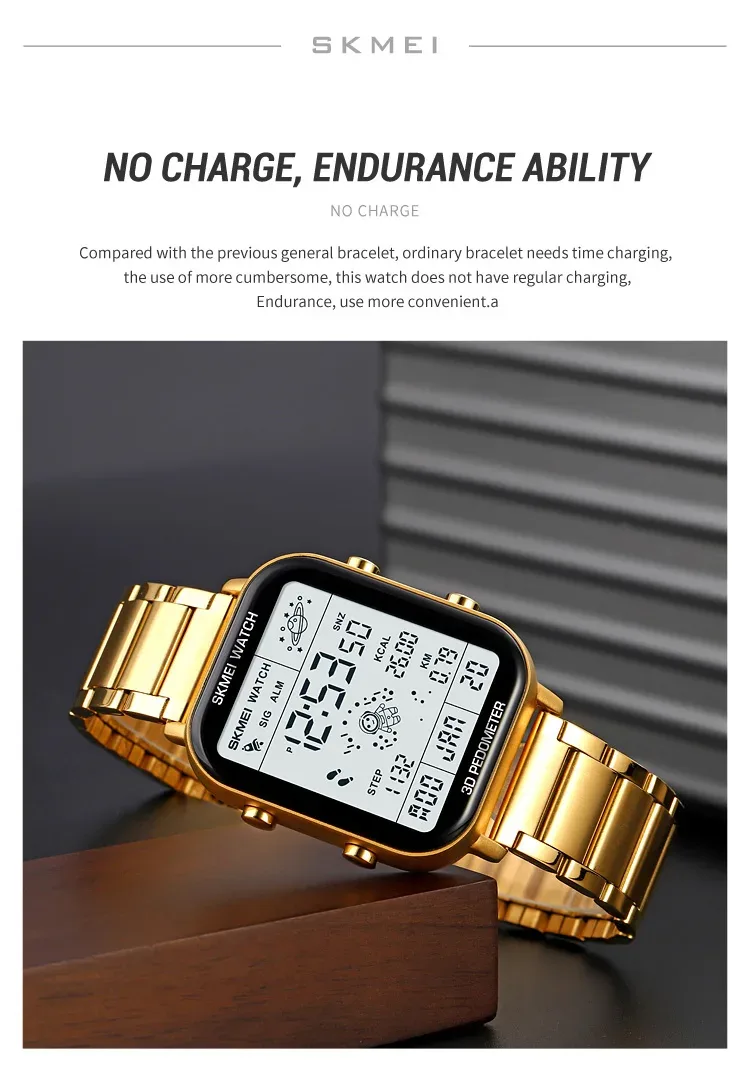SKMEI Sport Pedometer Calorie Calculation Digital Watches Gifts Men Women Wristwatches and Bracelet Stopwatch Watch Reloj Hombre