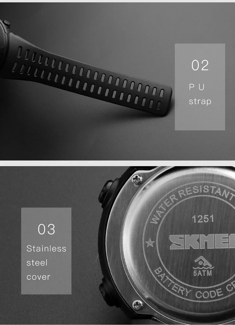 SKMEI Multifunction Large Dial Digital Watches Outdoor Sports Watch For Men Women Waterproof Electronics Wristwatch and Bracelet