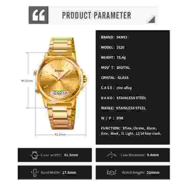 Skmei 2120 Digital Sport Watch for Men with Stopwatch and Alarm (30M Waterproof) - Image 6