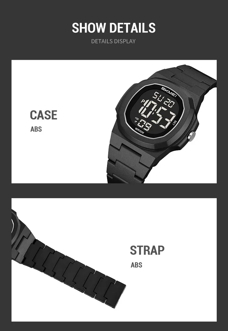 SKMEI Fashion Waterproof Electronic Watches Sports Digital Wristwatch For Men Women Creative Count Down Timer Watch Reloj Hombre