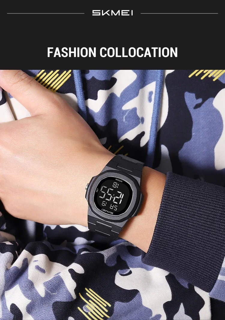 SKMEI Fashion Waterproof Electronic Watches Sports Digital Wristwatch For Men Women Creative Count Down Timer Watch Reloj Hombre