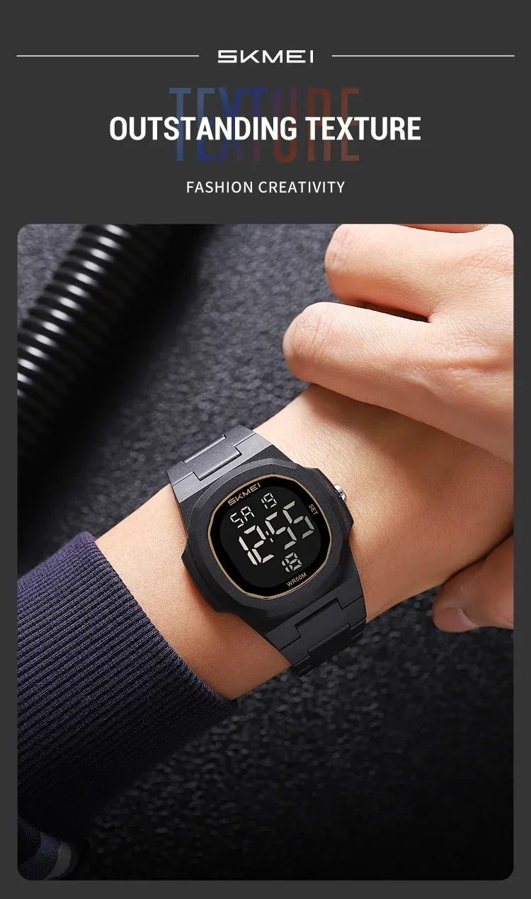 SKMEI Fashion Waterproof Electronic Watches Sports Digital Wristwatch For Men Women Creative Count Down Timer Watch Reloj Hombre