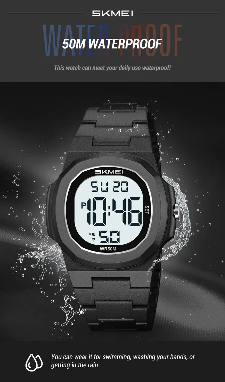SKMEI Fashion Waterproof Electronic Watches Sports Digital Wristwatch For Men Women Creative Count Down Timer Watch Reloj Hombre