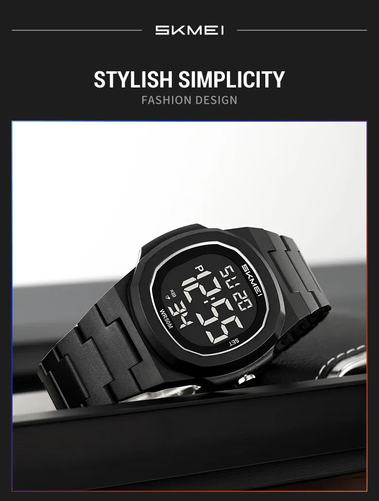 SKMEI Fashion Waterproof Electronic Watches Sports Digital Wristwatch For Men Women Creative Count Down Timer Watch Reloj Hombre