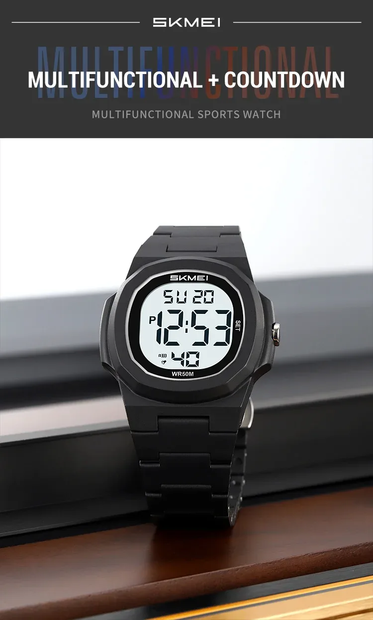 SKMEI Fashion Waterproof Electronic Watches Sports Digital Wristwatch For Men Women Creative Count Down Timer Watch Reloj Hombre