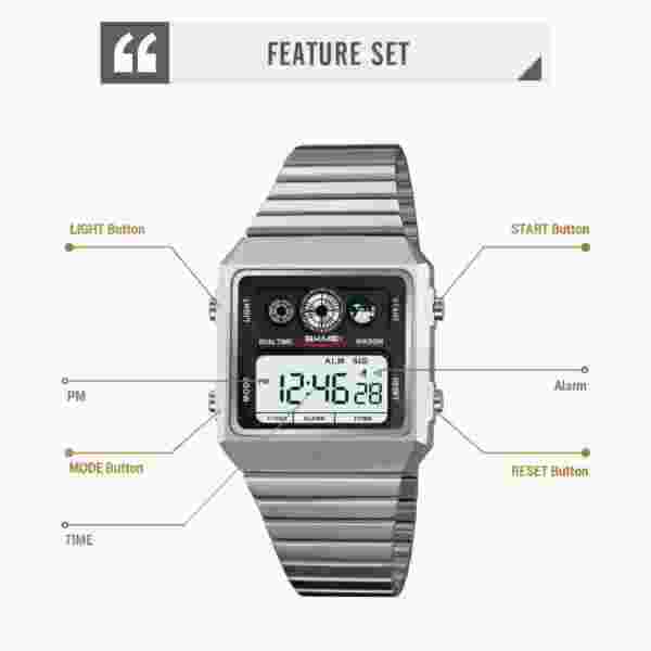 SKMEI 2450 Digital Multifunction Watch for Men with Stopwatch and Alarm (30M Water Resistant) - Image 5