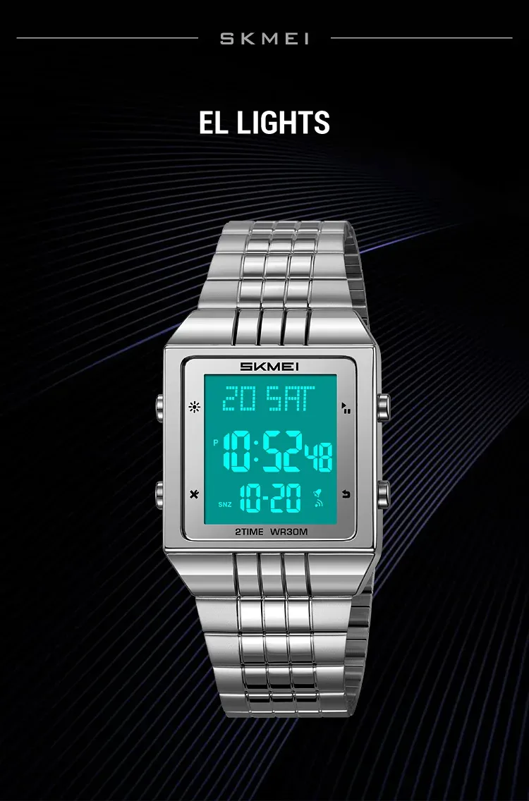 SKMEI Business Digital Electronic Watch Fashion Watches For Men Women Waterproof Stainless Steel Strip Wristwatches Reloj Hombre