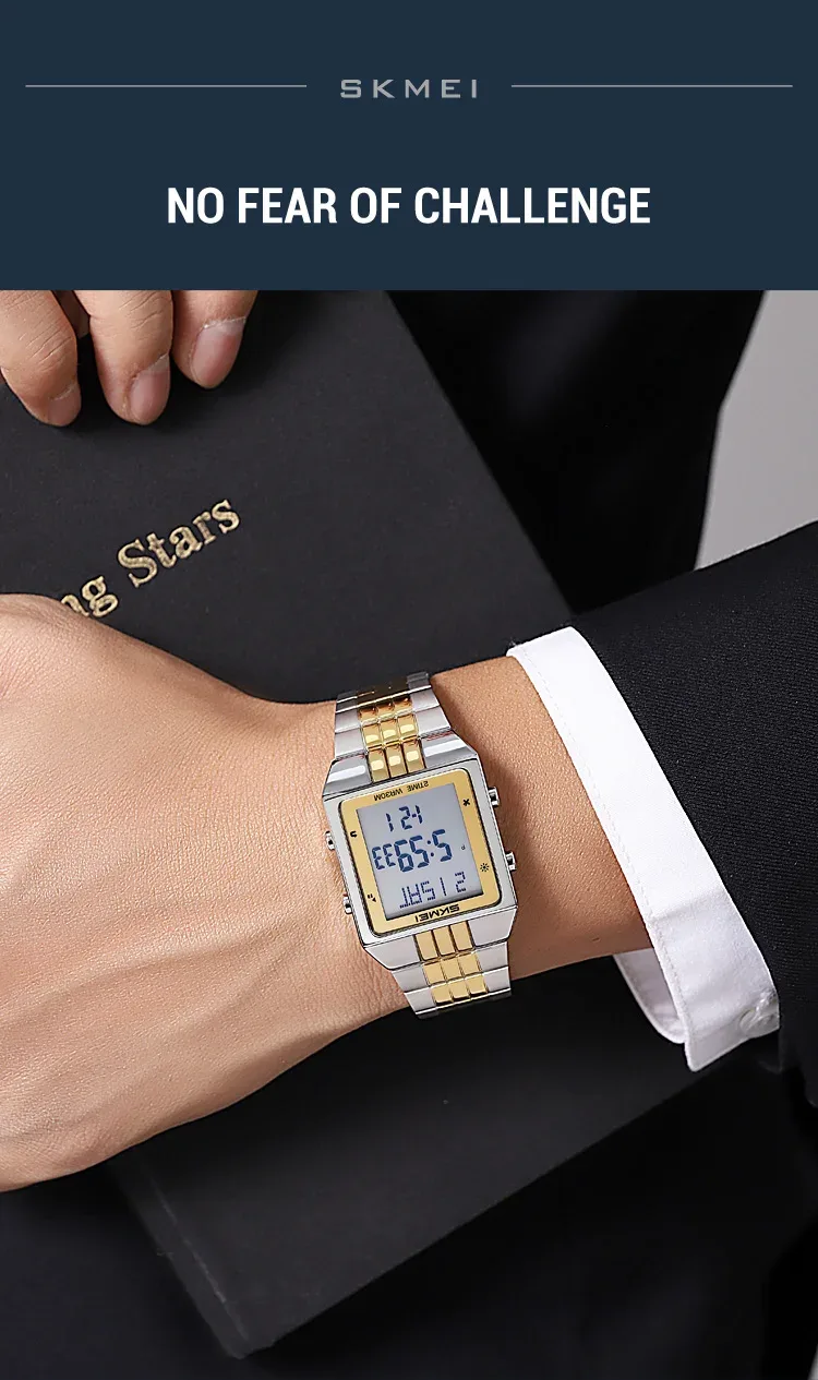 SKMEI Business Digital Electronic Watch Fashion Watches For Men Women Waterproof Stainless Steel Strip Wristwatches Reloj Hombre