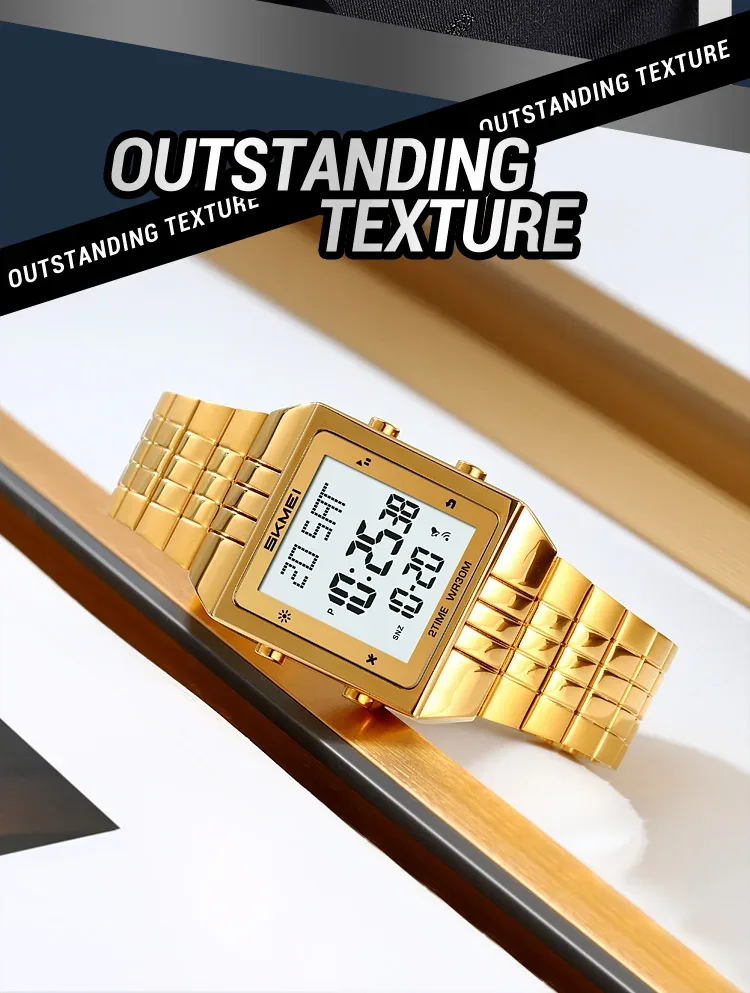SKMEI Business Digital Electronic Watch Fashion Watches For Men Women Waterproof Stainless Steel Strip Wristwatches Reloj Hombre