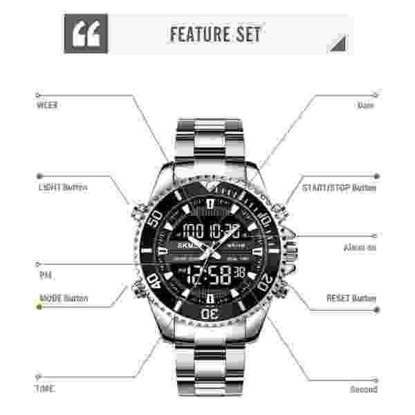 SKMEI 1850 Multifunction Digital Sports Watch for Men with Dual Time and 30M Water Resistance - Image 5