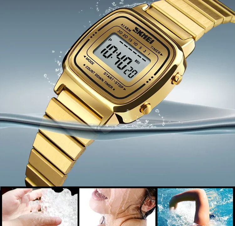 SKMEI Women Sports Watch Top Brands Luxury Waterproof Ladies Watches Small Dial Digital Wristwatch and Bracelet Relogio Feminino