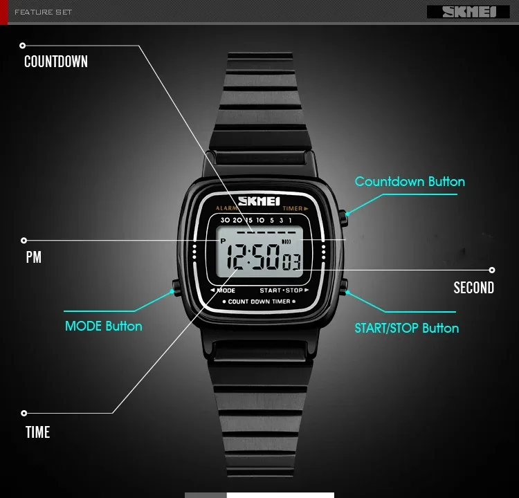 SKMEI Women Sports Watch Top Brands Luxury Waterproof Ladies Watches Small Dial Digital Wristwatch and Bracelet Relogio Feminino