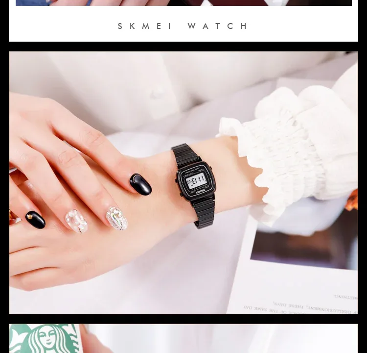 SKMEI Women Sports Watch Top Brands Luxury Waterproof Ladies Watches Small Dial Digital Wristwatch and Bracelet Relogio Feminino