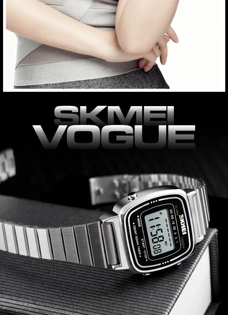 SKMEI Women Sports Watch Top Brands Luxury Waterproof Ladies Watches Small Dial Digital Wristwatch and Bracelet Relogio Feminino