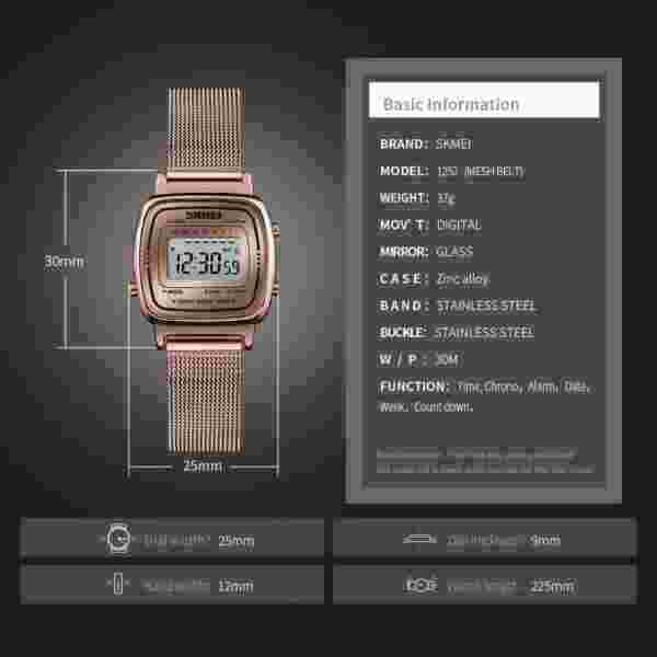 SKMEI 1252 Digital Chronograph Watch with Alarm and Countdown Timer (30M Waterproof) - Image 6