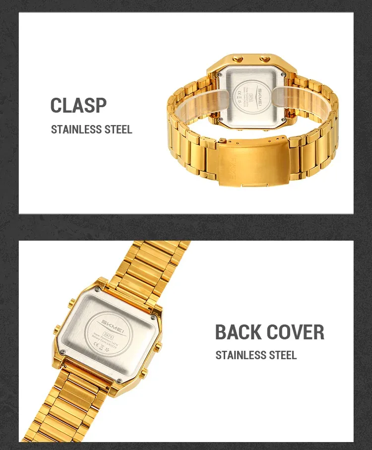 SKMEI EL Light Digital Electronics Watch For Men Women Fashion Casual 3Bar Waterproof Chrono Alarm Clock Wristwatch Reloj Hombre