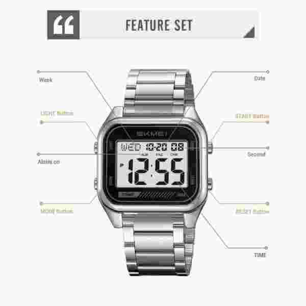 SKMEI Digital Multifunction Sports Watch for Men with Dual Time and Alarm - Image 5