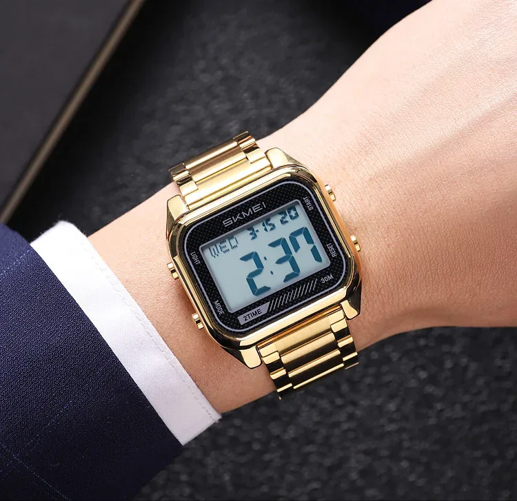 SKMEI EL Light Digital Electronics Watch For Men Women Fashion Casual 3Bar Waterproof Chrono Alarm Clock Wristwatch Reloj Hombre