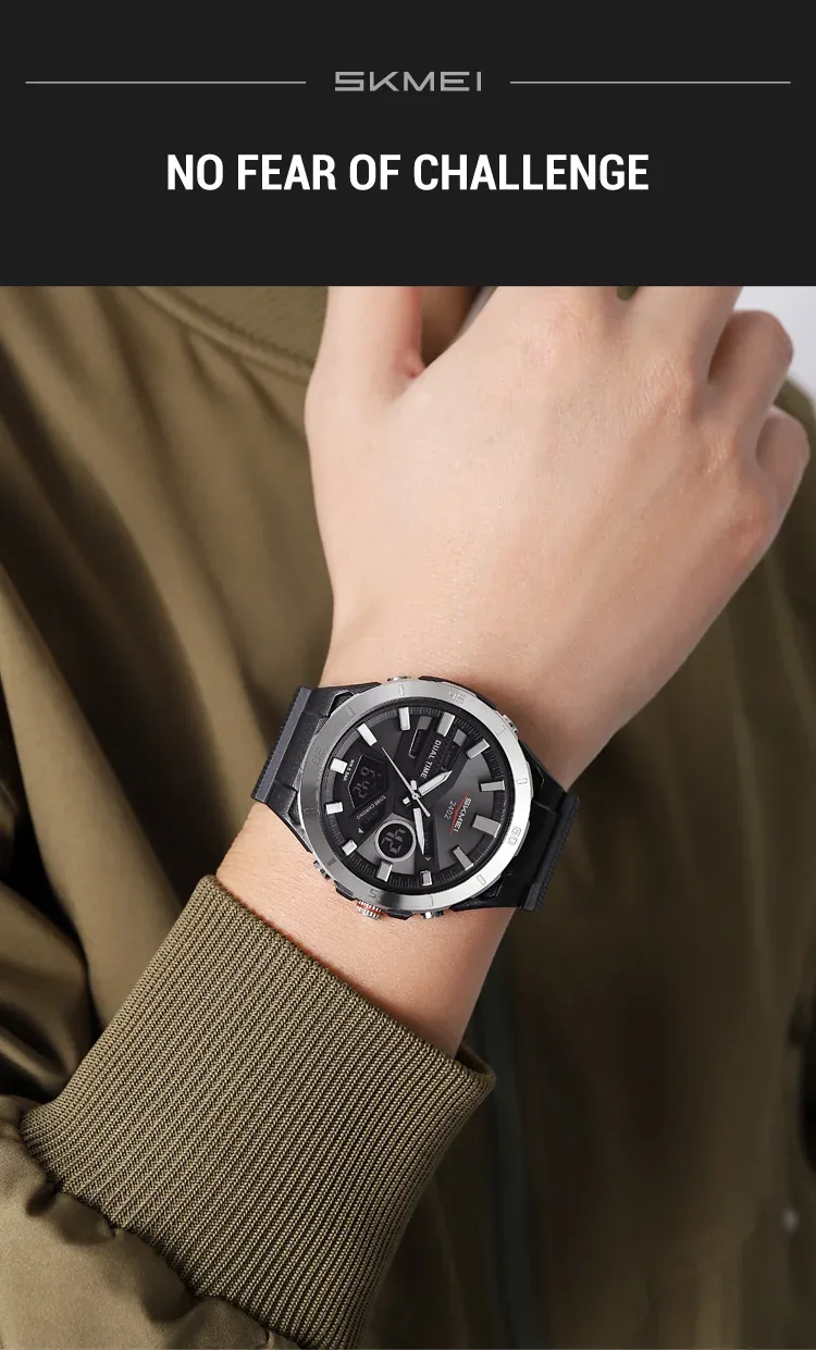 SKMEI Large Dial Digital Electronic Watch Fashion Business Quartz Watches For Men 5Bar Waterproof Quartz Wristwatch Reloj Hombre